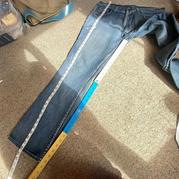 Flypaper Jeans Boot Cut Dark Washed Cotton Blue Pockets Mens Size W34xL32 - Picture 3 of 9